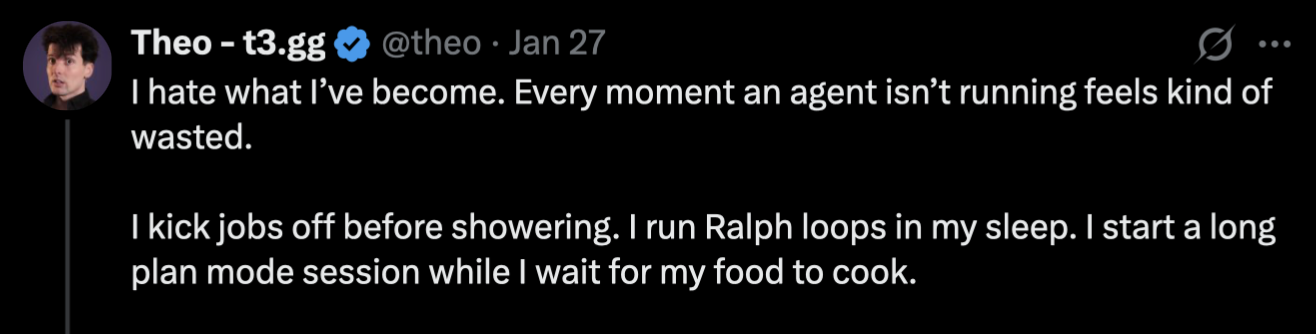 Theo tweet about Ralph loops